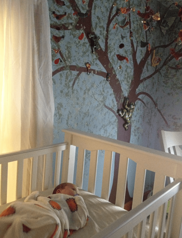 Baby's Crib and Wall Art