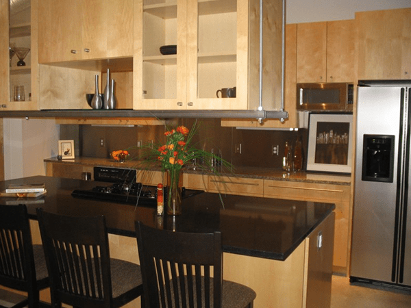 Kitchen with Tan Cabinets